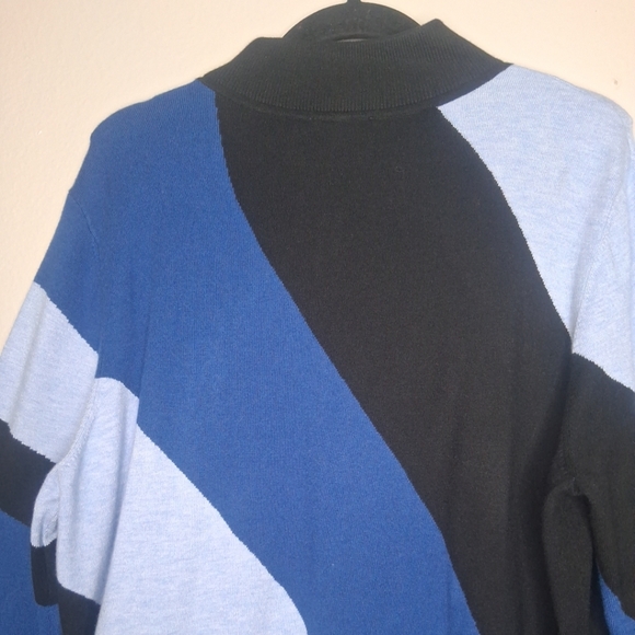 NWT Chico’s Zenergy Luxe Cashmere Blend Royal Blue Colorblock Pullover Sweater - Picture 10 of 16